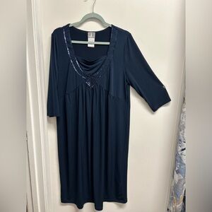 Elegant Navy Dress with Sequin Detail